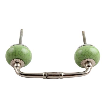 Pea Green Crackle Ceramic Bridge Handle